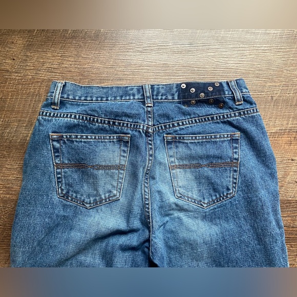 EXPRESS jeans embroidered studded denim 9/10 vintage Y2K flare EUC juniors - Picture 6 of 14